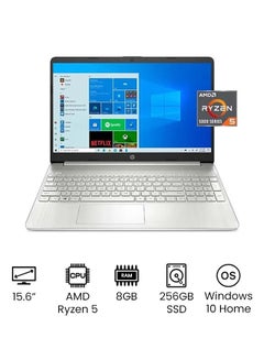 Buy 15-EF2127 Laptop With 15.6-Inch Full HD Display, AMD Ryzen 5 5500 Processer/8GB RAM/256GB SSD/AMD Radeon Graphics/Windows 10 Home English Silver in UAE