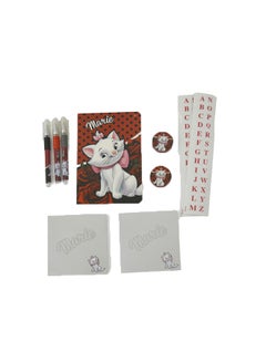 Buy Marie Stationery Set 10Pcs Red/Multicolour in Saudi Arabia