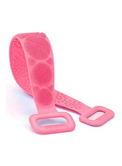 Buy Silicone Bath Body Brush Double Sided Exfoliating Lengthen Silicone Body Back Scrubber Easy To Clean Lathers Well Eco Friendly Long Lasting Comfortable Massage For Shower Pink in Egypt