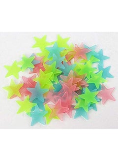 اشتري 100Pcs Glow In The Dark Stars Wall Stickers 3D Glowing Bright Star Ceiling Decors For Kid'S Bedroom Multicolour في مصر