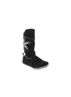 Buy Casual Printed Buckle Casual Boot Black in Egypt