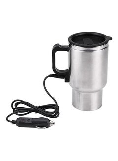 اشتري 12V Electric In-Car Stainless Steel Travel Heating Cup Coffee Tea Car Cup Mug Car Heating Cup Tech Tools Heated Silver في مصر