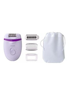 Buy Corded Epilator With Cleaning Brush, Shaver, Shaver Comb, Massage Cap And Pouch Multicolour in UAE