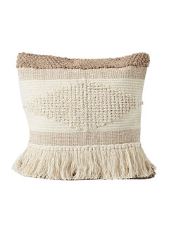 Buy Rhea Handmade Filled Cushion Beige 45x45cm in Saudi Arabia