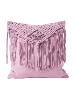 Buy Akira Handmade Filled Cushion Pink 45x45cm in Saudi Arabia