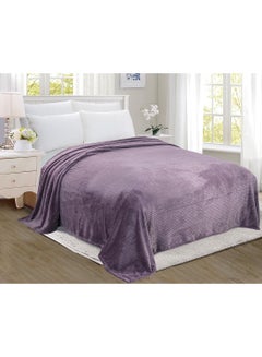 Buy Lightweight Summer Blanket King Size 260 GSM Wave Pattern Jaquard Fleece Extra Soft All Season Blanket Bed And Sofa Throw Pruple 220 x 240cm Pruple 220 x 240cm in Saudi Arabia