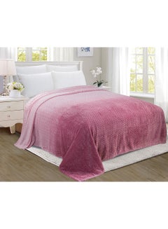 Buy Lightweight Summer Blanket King Size 280 GSM Jacquard Extra Soft Fleece All Season Blanket Bed And Sofa Throw  220 X 240 Cms Pink Pink 220 x 240cm in UAE