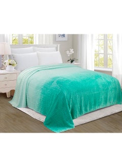 Buy Lightweight Summer Blanket King Size 280 GSM Jacquard Extra Soft Fleece All Season Blanket Bed And Sofa Throw  220 X 240 Cms Green Green 220 x 240cm in UAE