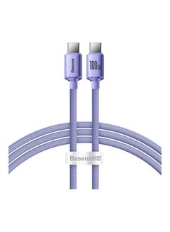 Buy 100W 4ft USB C To USB C Cable Fast Charge Nylon Braided Type-C Cable for iPhone 15 Pro/iPhone 15 Pro Max/iPhone 15 Plus/iPad Air/iPad Pro/MacBook Pro Samsung Galaxy S23/Huawei/Xiaomi And Many More Purple in UAE