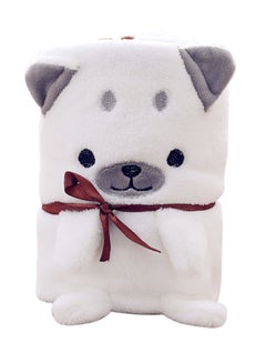 Buy Baby Ultra Soft Smooth Rollable Plush,Warm Cute Sleep Security Dog Design Blanket Suitable From New Born Grey/White in UAE