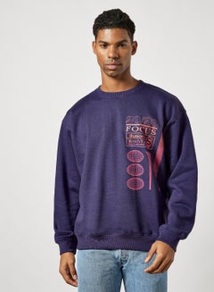 Buy Printed Sweatshirt Purple in Saudi Arabia