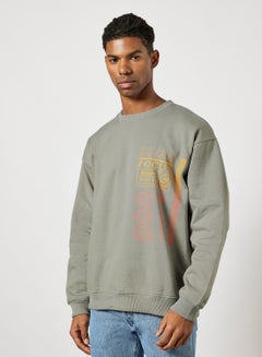 Buy Printed Sweatshirt Grey in Saudi Arabia