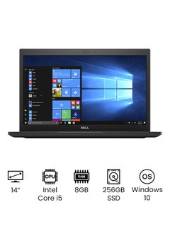 اشتري Latitude 7480 Laptop With 14-Inch Full HD Display Intel Core i5 Processor/8GB RAM/256GB SSD/Intel HD Graphics 520/Windows 10/International Version English Black في الامارات