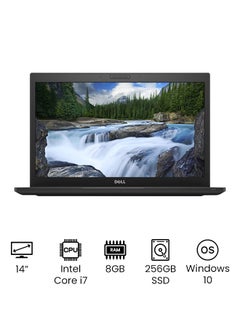 اشتري Latitude 7490 Business Laptop With 14-Inch Full HD Display, Core i7 Processor/8GB RAM/256GB SSD/Intel HD Graphics 620/Windows 10 Black في مصر