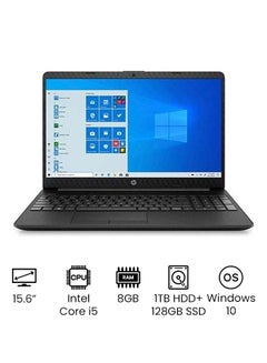 Buy 15-dw3063ne Laptop With 15.6 Inch Full HD Display, 11th Gen Core i5 1135G7 Processor/8GB RAM/1TB HDD + 128GB SSD/2GB Nvidia Geforce Mx350 Graphics Card/Windows 10/International Version English/Arabic Jet Black in UAE