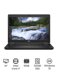 Buy Latitude 5490 Laptop With 14-Inch Full HD Display, Core i7 Processor/16GB RAM/512GB SSD/Intel UHD Graphics/Windows 10 /International Version English Black in UAE