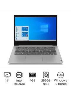 Buy Ideapad 3 Laptop With 14-Inch HD Display, Celeron N4020 Processor/4GB RAM/256GB HDD/Integrated Graphics/Windows 10 Home/International Version English/Arabic Platinum in UAE