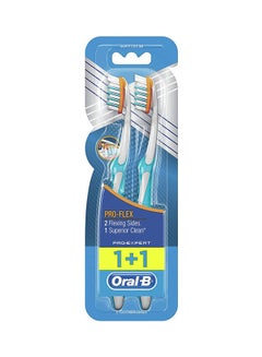 Buy Pro-Expert Clinic Line Pro-Flex Medium Manual Toothbrush  Assorted Colors 1+1 Blue in Egypt