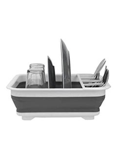 اشتري Home Basics Easy Storage Collapsible Dish Rack With Cutlery Holder Grey في مصر