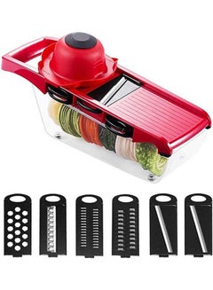 اشتري Vegetable Slicer Cutter With 6 Magic Blades Red في مصر