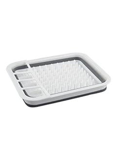 اشتري Foldable Strainer Wash And Drain Dish Tub Silicone Food Drainer Basket Grey في الامارات