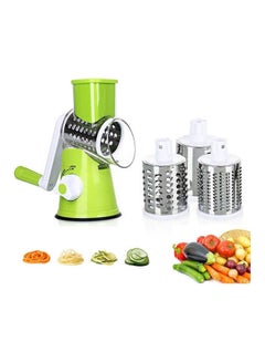 Buy 4 Pcs Vegetable Slicer 3 In 1 Handheld Spiral Rotary Drum Slicer For Vegetable Fruit Cheese Nut Green in Egypt