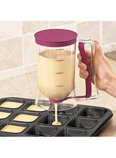 Buy Batter Dispenser With Measuring Label Clear Purple 28cm in Egypt