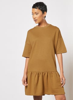 Buy Jersey Sweater Dress Brown in UAE
