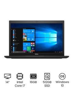 Buy Latitude 7480 Laptop With 14-Inch Full HD Display, Core i7 Processor/16GB RAM/512GB SSD/Intel HD Graphics 650/Windows 10 /International Version English English Black in UAE