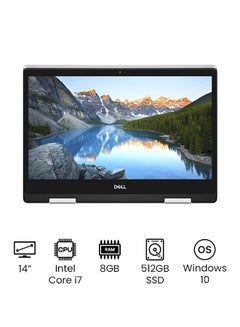 Buy Inspiron 5491 Convertible 2-In-1 Laptop With 14-Inch Touchscreen Full HD Display, Core i7 Processor/8GB RAM/512GB SSD/Intel UHD Graphics/Windows 10 English Silver in UAE