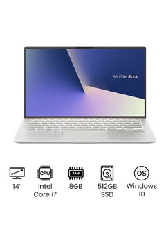 Buy ZenBook 14 Laptop With 14-Inch Full HD Display, 10th Gen Core i7 10510U Processor/8GB RAM/512GB SSD/Intel UHD Graphics/Windows 10/International Version English Icicle Silver in UAE