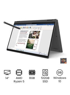 Buy Flex 5 Convertible Laptop With 14-Inch Touchscreen Full HD Display, AMD Ryzen 5-4500U Processer/8GB RAM/512GB SSD/AMD Radeon Graphics/Windows 10 English Graphite Grey in UAE