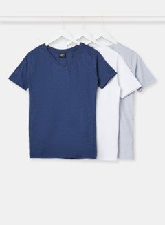 Buy V-Neck T-Shirt (Pack of 3) Multicolour in Saudi Arabia
