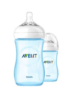 Buy Anti-Colic BPA Free Natural Baby Feeding Bottle - Clear/Blue in UAE