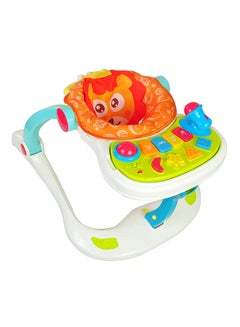 اشتري 4-in-1 Plastic Entertainment Lion Baby Walker With Washable Fabric Seat and Backrest في الامارات