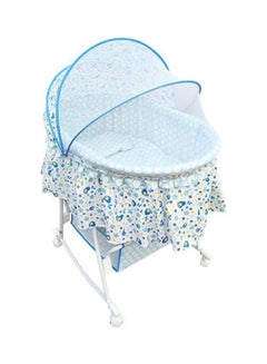 Buy Foldable Convenient And Safe Cradle For Children With Mosquito Net - Blue in Saudi Arabia