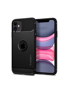 Buy Rugged Armor Protective Case Cover For Apple iPhone 11 Matte Black in UAE