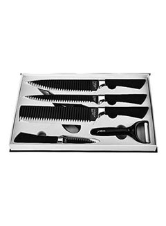 Buy 6Pcs Of Set Kitchen Knives Set Ultra Sharp Kitchen Knife Black in Egypt