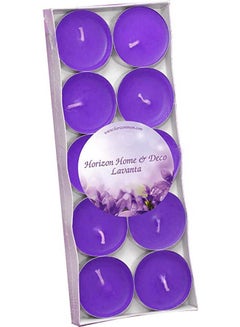 Buy Horizon Candles Tealights Scented Candle 10 Pieces Purple in Egypt