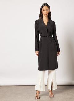 Buy Essential Belted Coat Black in UAE