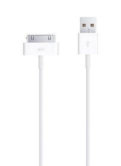 Buy 30-pin to USB Cable Charge and Sync Dock Connector for Apple iPhone/iPad/iPod 1m White in Saudi Arabia