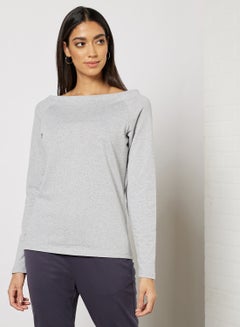 Buy Drop Shoulder Sweatshirt Grey Melange in UAE