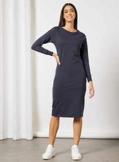Buy Petite Knitted Dress Ink Black in UAE