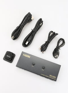 Buy 2-Port HDMI KVM DP DVI VGA Switch, UHD 4K@30Hz, for 2 Computers Share Keyboard Mouse And One HD Monitor With 2 HDMI Cables And 2 USB Cables Black in Saudi Arabia