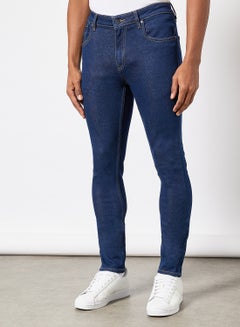 Buy Men's Solid Jeans Denim with Pockets Dark Blue in UAE