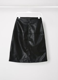 اشتري Penny Faux Leather Skirt Black في السعودية