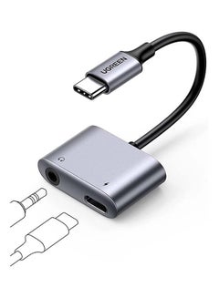 Buy USB C To 3.5mm Headphone Jack Adapter New Audio Charger Adapter DAC Type C Aux Earphone Splitter Compatible With Apple iPad Pro Galaxy S20 Ultra S10 Lite Note10 A90 Z Flip Tab S6 Huawei P30 Grey in UAE