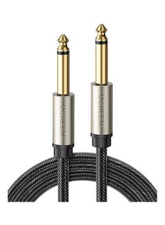 Buy 1M 6.35mm Guitar Cable 1/4" to 1/4" TS Professional Speaker Cable Nylon Braid with Zinc Alloy Instrument Mono for Electric Guitar Effects Bass Drums Amplifier Black in UAE