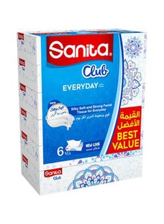 Buy Facial Tissue 76 Sheets, Pack Of 6 White in Saudi Arabia