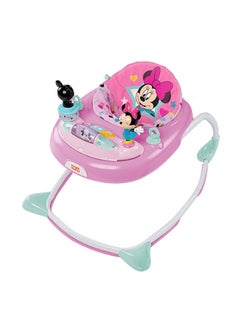 Buy Minnie Mouse Stars And Smiles Baby Walker With 3 height positions and Washable Seat Pad in Saudi Arabia